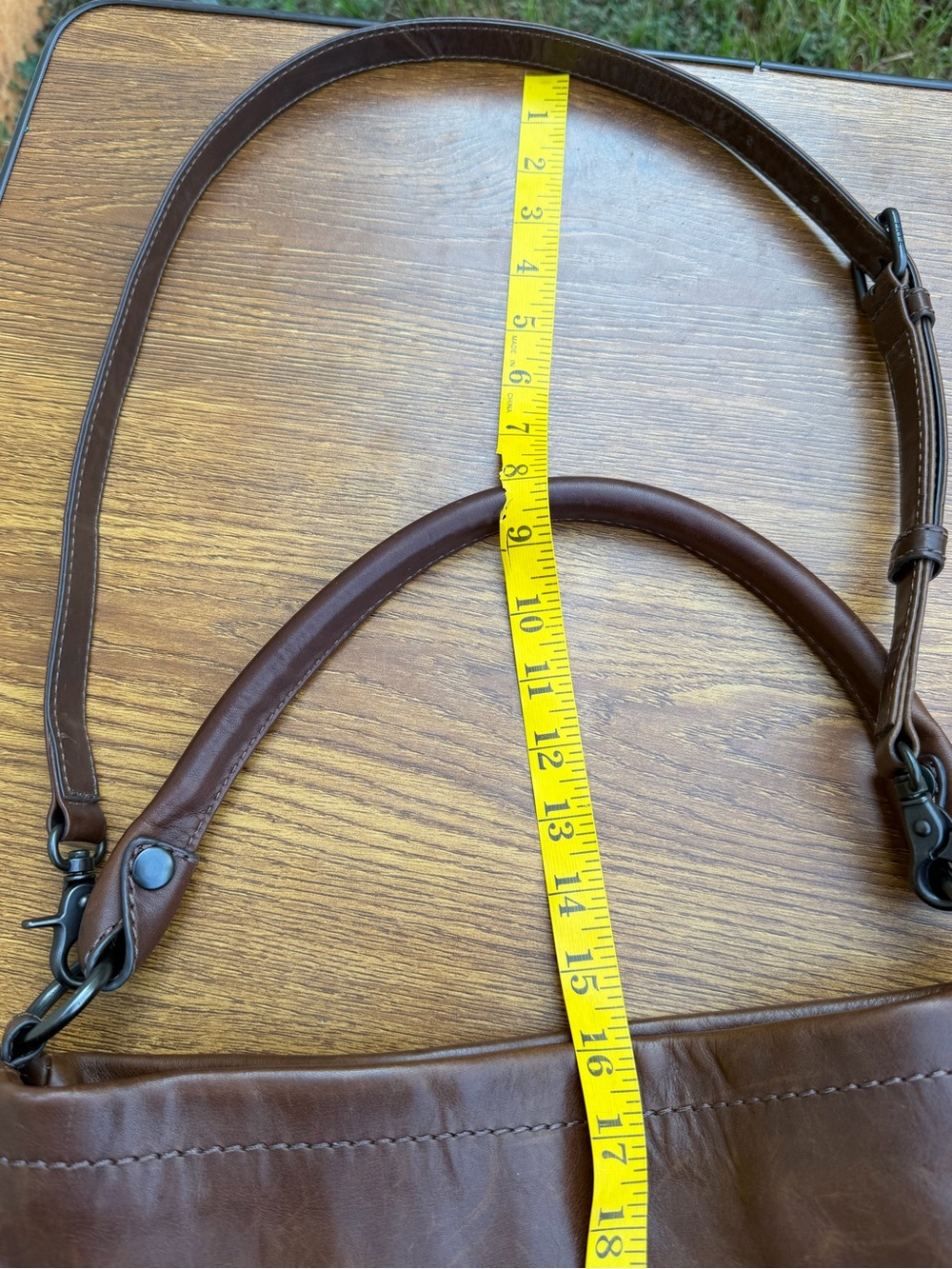 Frye Melissa Leather Convertible Hobo Crossbody Shoulder Bag Brown - Picture 6 of 16